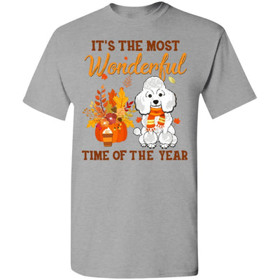 Poodle Autumn It's The Most Wonderful Time Of The Year-T-Shirt & Hoodie-Classic T-Shirt-Sport Grey