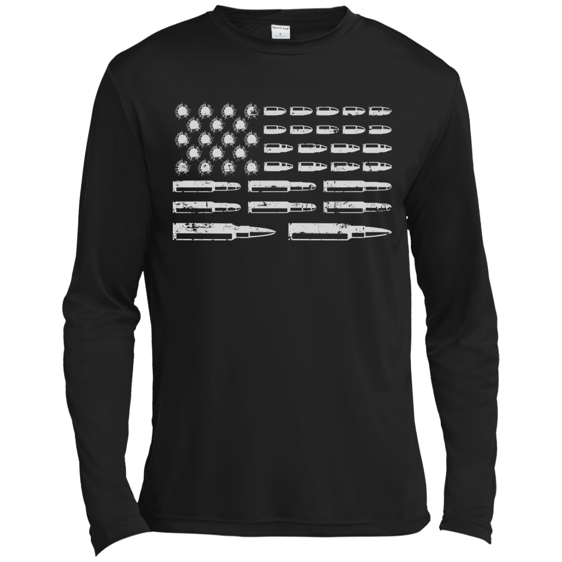 Rifle American Flag Gun Rights-T-Shirt & Hoodie-Long Sleeve T-Shirt-Black