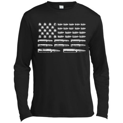 Rifle American Flag Gun Rights-T-Shirt & Hoodie-Long Sleeve T-Shirt-Black