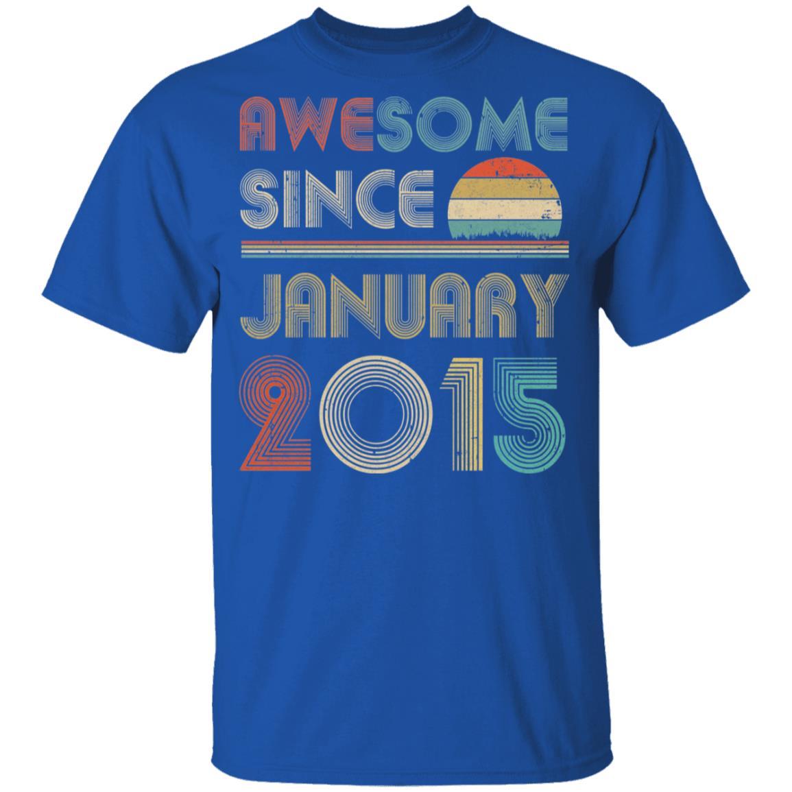 Awesome Since January 2015 Vintage 6th Birthday Gifts Youth-Youth Shirt-Youth T-Shirt-Royal