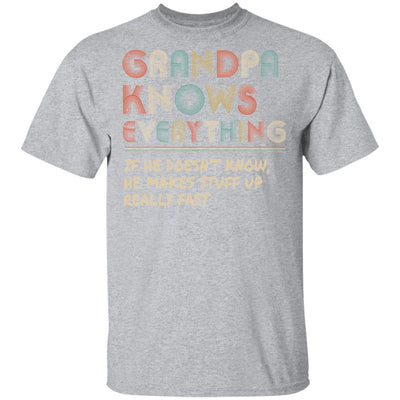 Grandpa Know Everything Vintage Grandpa Father's Day Gift-T-Shirt & Hoodie-Classic T-Shirt-Sport Grey