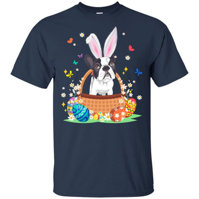 Bulldog Bunny Hat Rabbit Easter Eggs-T-Shirt & Hoodie-Classic T-Shirt-Navy
