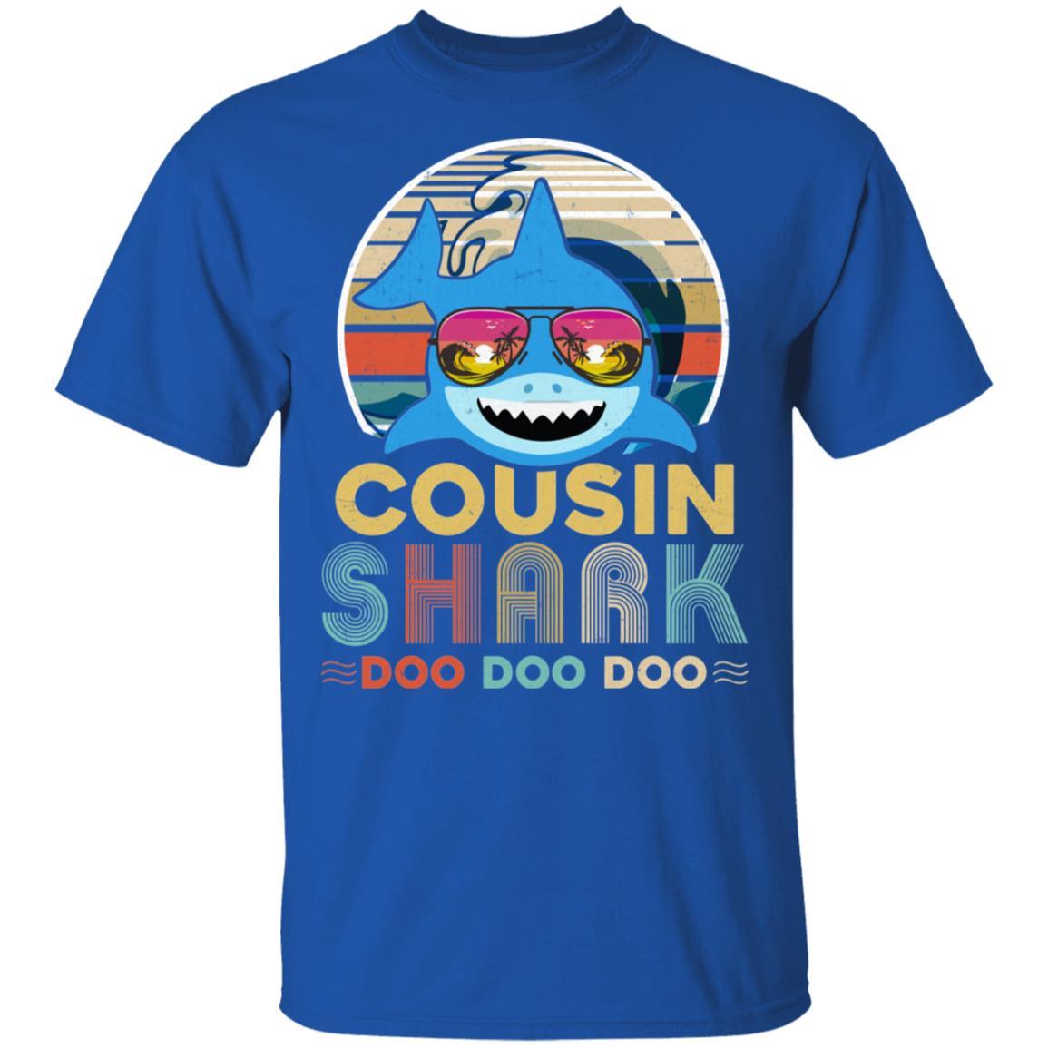 Retro Vintage Cousin Shark Doo Doo Doo-T-Shirt & Hoodie-Classic T-Shirt-Royal