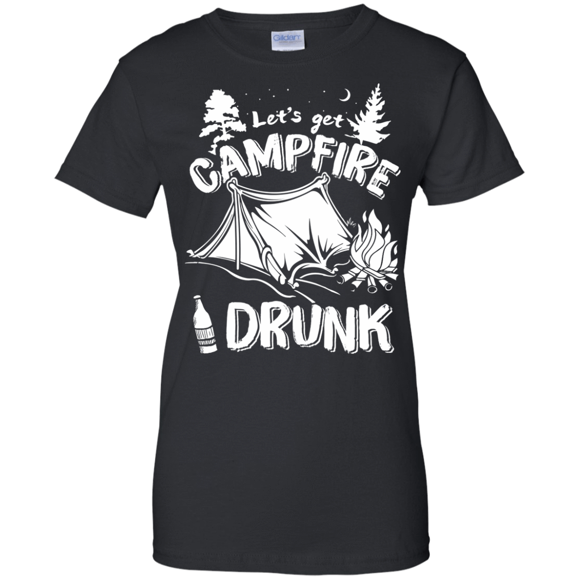 Let's Get Campfire Drunk-T-Shirt & Hoodie-Women's T-Shirt-Black