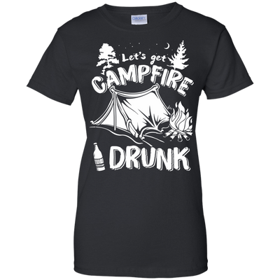 Let's Get Campfire Drunk-T-Shirt & Hoodie-Women's T-Shirt-Black