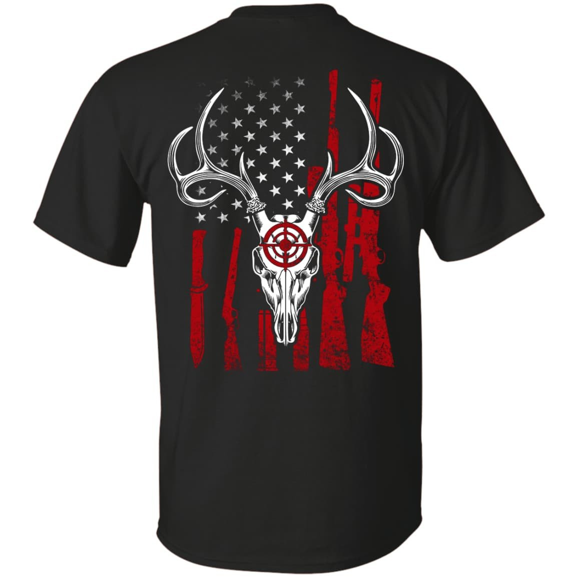 Deer Hunting American Flag-T-Shirt & Hoodie-Classic T-Shirt-Black