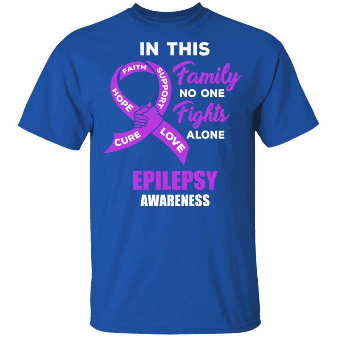 In This School No One Fights Epilepsy Awareness Alone-T-Shirt & Hoodie-Classic T-Shirt-Royal