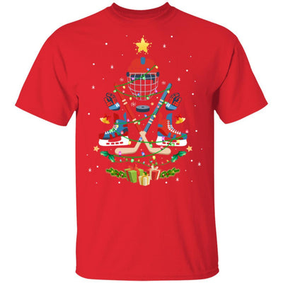 Ice Hockey Christmas Tree Ornament Funny Xmas Gift-T-Shirt & Sweatshirt-Classic T-Shirt-Red