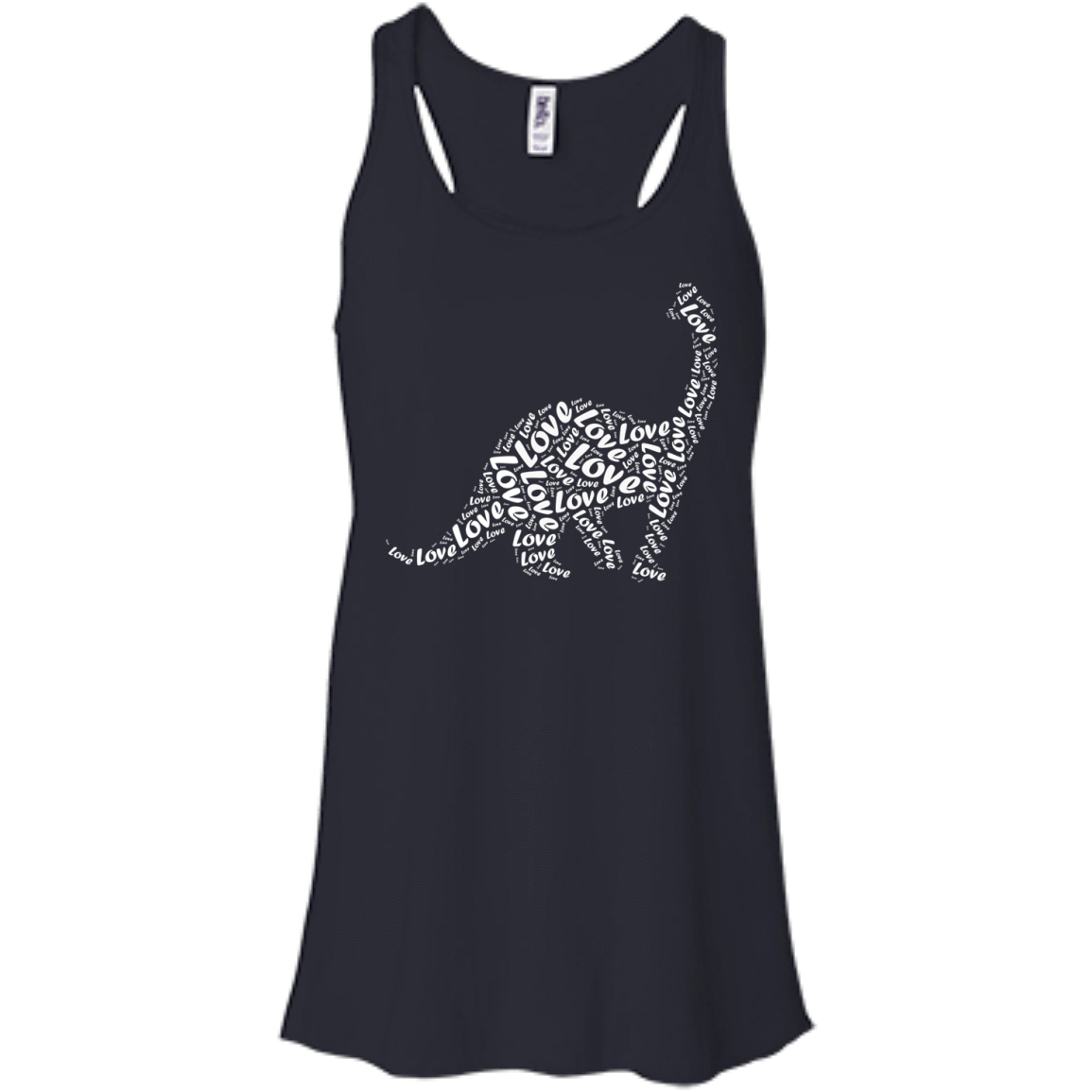 I Love Dinosaur-T-Shirt & Hoodie-Women's Flowy Racerback Tank-Midnight