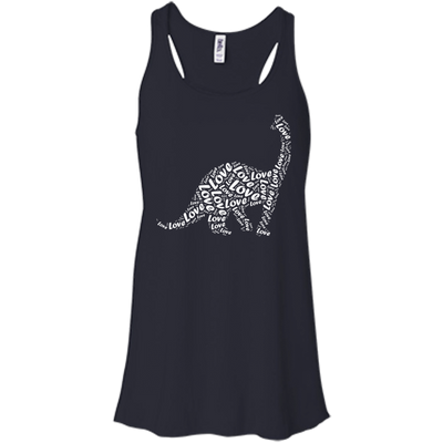 I Love Dinosaur-T-Shirt & Hoodie-Women's Flowy Racerback Tank-Midnight