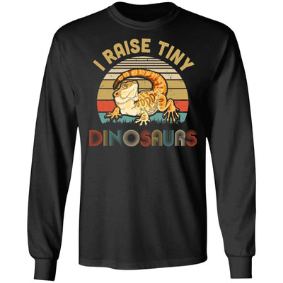 I Raise Tiny Dinosaurs Great Gift For Bearded Dragon Lovers-T-Shirt & Hoodie-Long Sleeve T-Shirt-Black