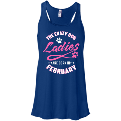 The Crazy Dog Ladies Are Born In February-T-Shirt & Hoodie-Women's Flowy Racerback Tank-True Royal