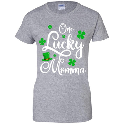 One Lucky Momma St Patricks Day For Mom-T-Shirt & Hoodie-Women's T-Shirt-Sport Grey
