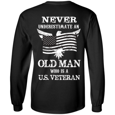 Never Undetimate US veteran-T-Shirt & Hoodie-Long Sleeve T-Shirt-Black