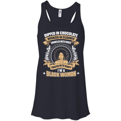 Toasted With Beauty I'm A Black Woman-T-Shirt & Hoodie-Women's Flowy Racerback Tank-Midnight