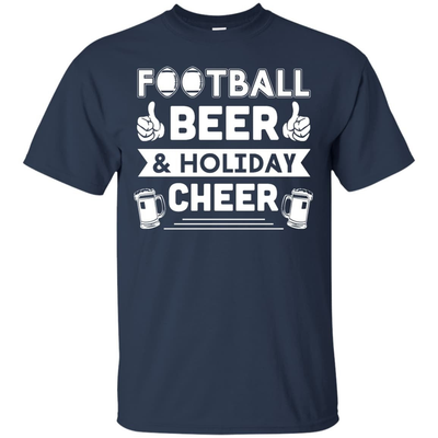 Football Beer Holiday Cheer-T-Shirt & Hoodie-Classic T-Shirt-Navy