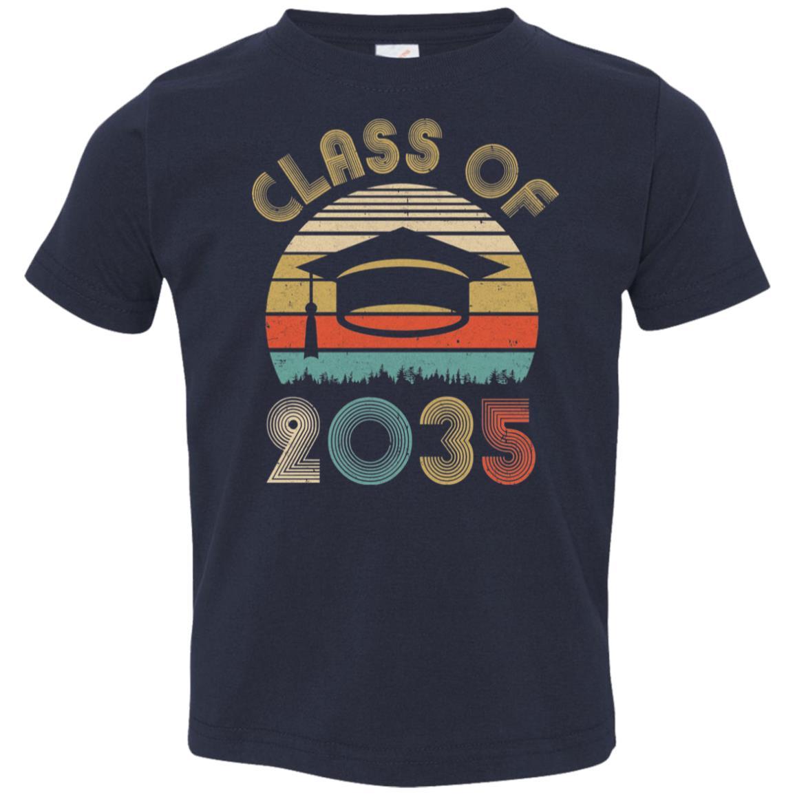 Class Of 2035 Grow With Me Graduation First Day Of School Youth-Youth Shirt-Toddler T-Shirt-Navy
