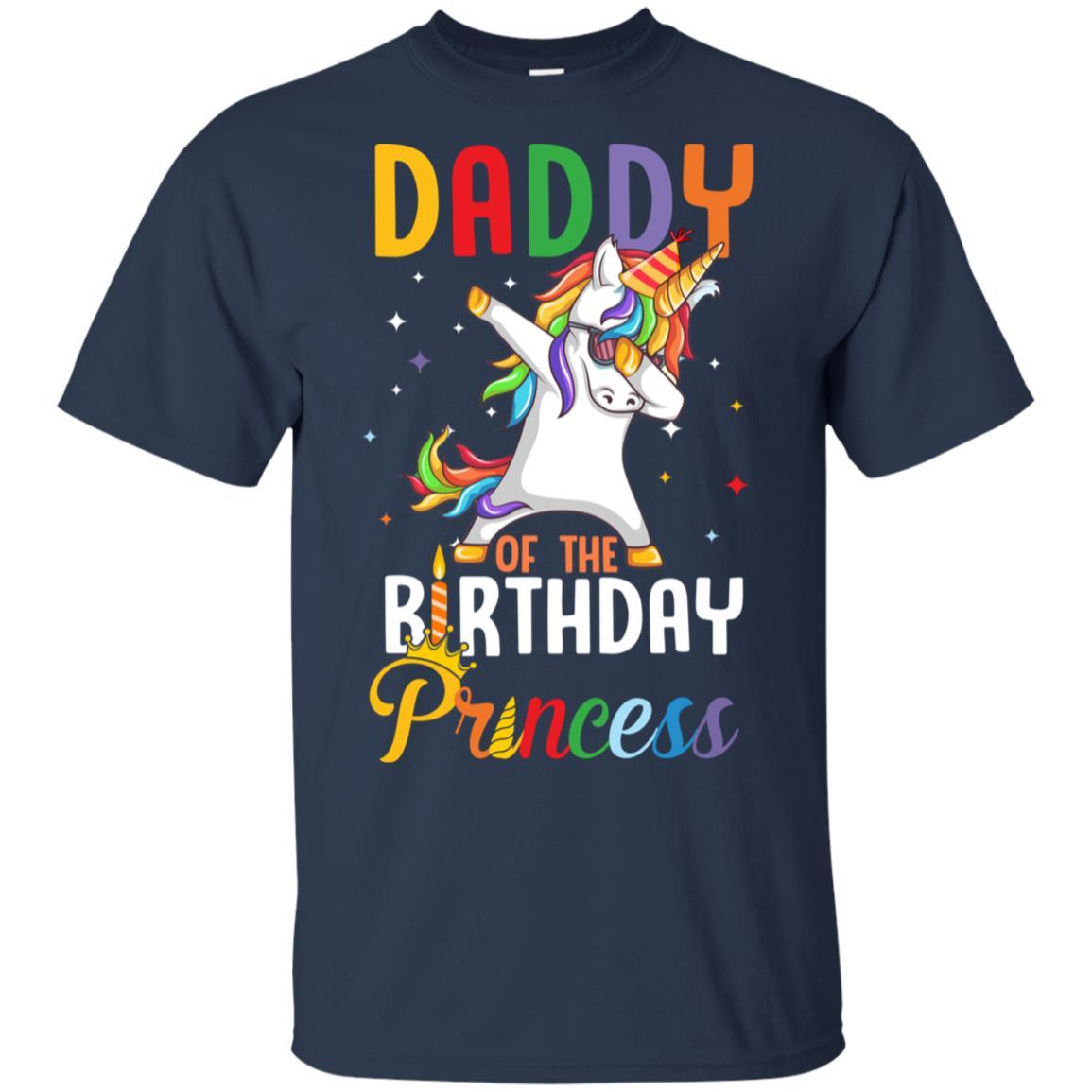 Daddy Of The Birthday Girl Dabbing Unicorn Party-T-Shirt & Hoodie-Classic T-Shirt-Navy