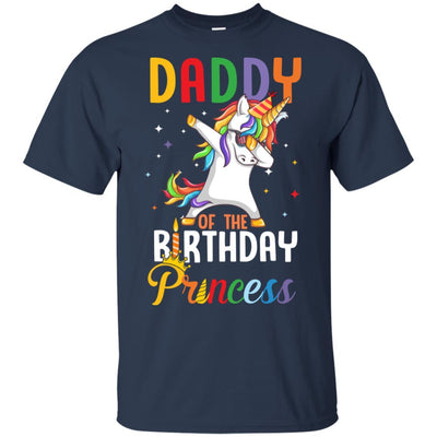 Daddy Of The Birthday Girl Dabbing Unicorn Party-T-Shirt & Hoodie-Classic T-Shirt-Navy