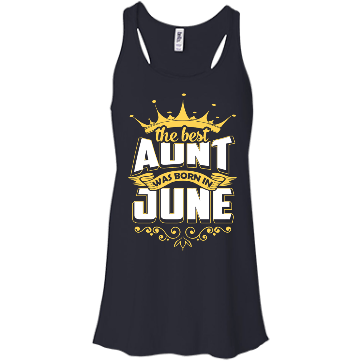 The Best Aunt Was Born In June-T-Shirt & Hoodie-Women's Flowy Racerback Tank-Midnight