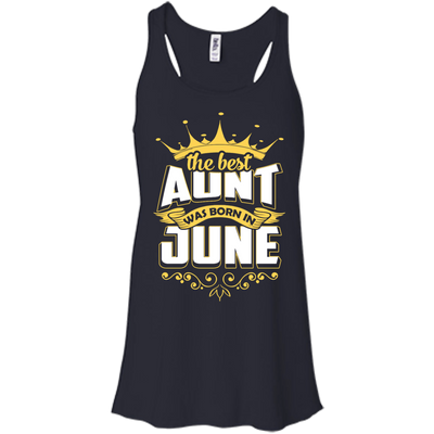 The Best Aunt Was Born In June-T-Shirt & Hoodie-Women's Flowy Racerback Tank-Midnight