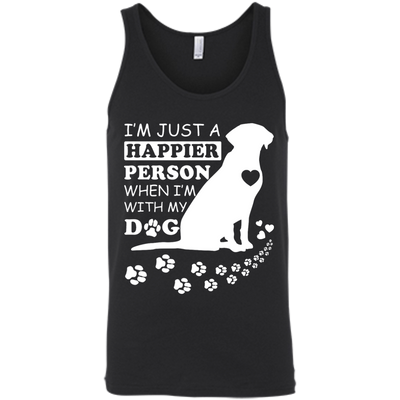 I'm Just A Happier Person When I'm With Dog-T-Shirt & Hoodie-Unisex Tank-Black