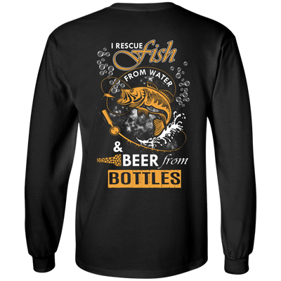 I Rescue Fish From Water Beer From Bottles-T-Shirt & Hoodie-Long Sleeve T-Shirt-Black