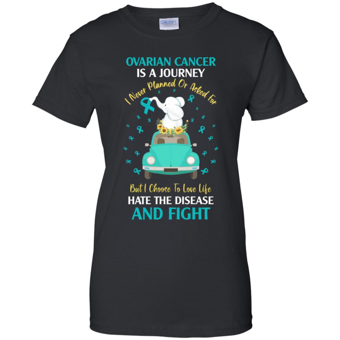 Ovarian Cancer Awareness Is A Journey-T-Shirt & Hoodie-Women's T-Shirt-Black