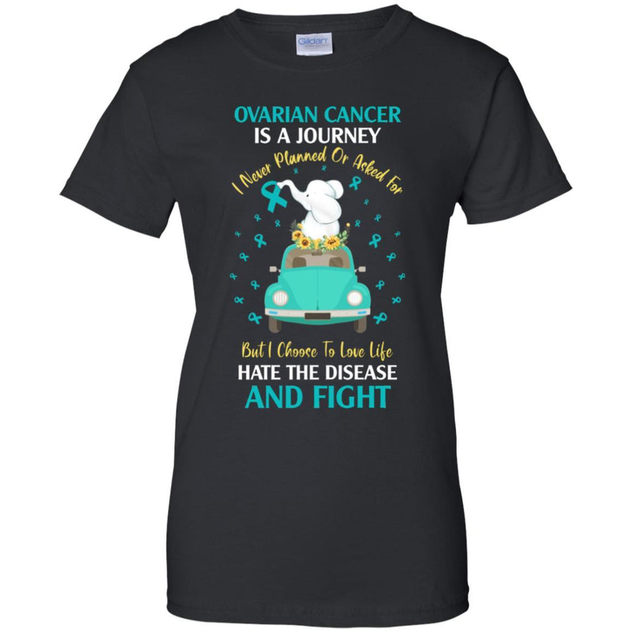Ovarian Cancer Awareness Is A Journey-T-Shirt & Hoodie-Women's T-Shirt-Black