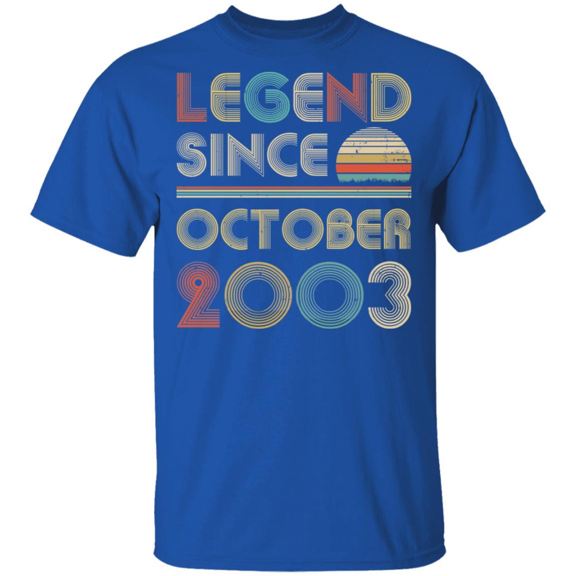 Legend Since October 2003 Vintage 18th Birthday Gifts-T-Shirt & Hoodie-Classic T-Shirt-Royal