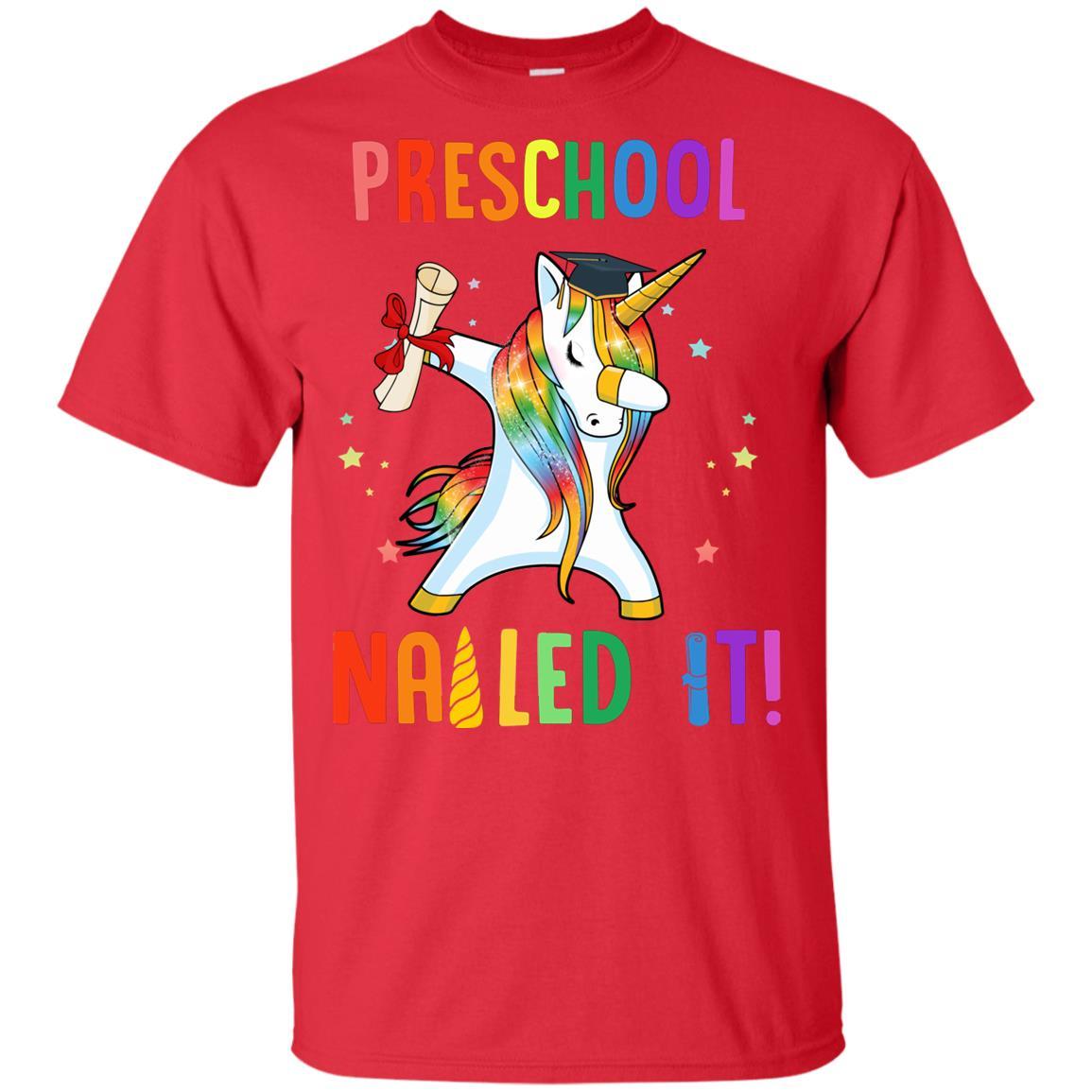 Dabbing Preschool Unicorn Nailed It Graduation Class Of 2021 Youth-Youth Shirt-Youth T-Shirt-Red