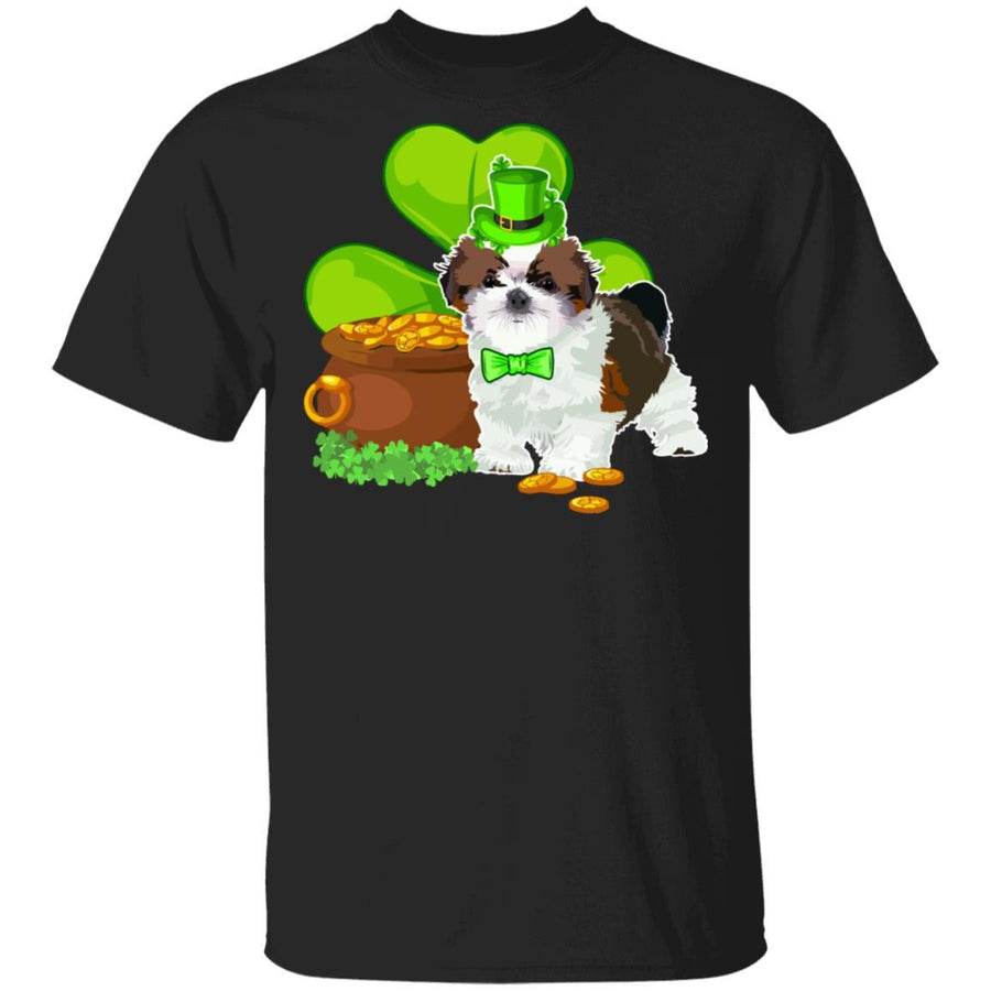 Shih Tzu St Patrick's Day Irish Dog Lover Funny Gifts-T-Shirt & Hoodie-Classic T-Shirt-Black