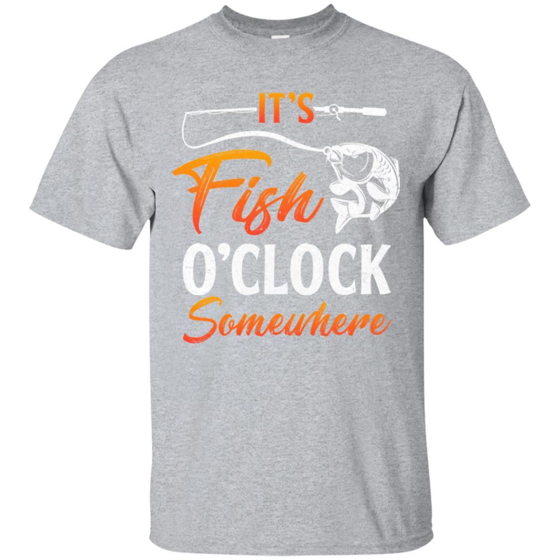 It's Fish O'clock Dad Papa Fishing Fish Father's Day-T-Shirt & Hoodie-Classic T-Shirt-Sport Grey