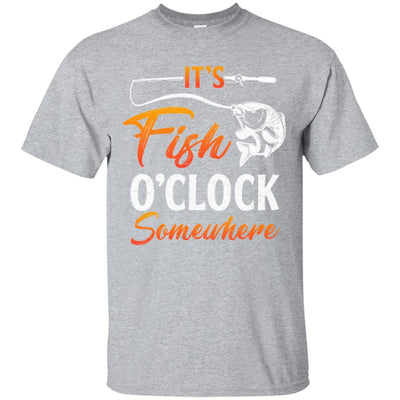 It's Fish O'clock Dad Papa Fishing Fish Father's Day-T-Shirt & Hoodie-Classic T-Shirt-Sport Grey
