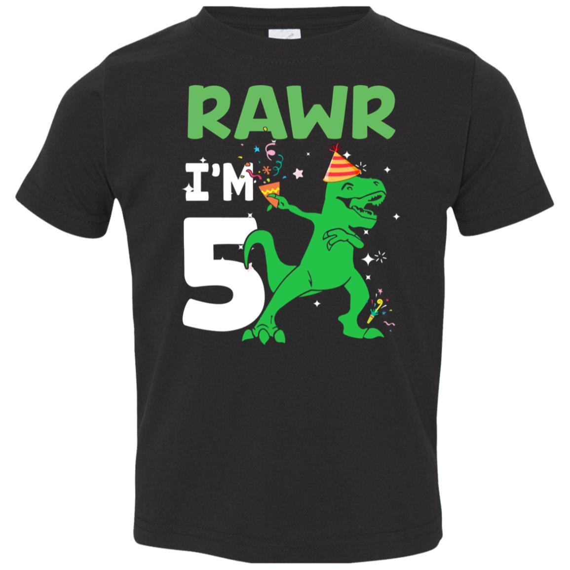 Rawr I'm 7 Birthday Gifts 2014 Dinosaur For Boys Youth-Youth Shirt-Toddler T-Shirt-Black