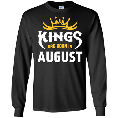 Kings Are Born In August-T-Shirt & Hoodie-Long Sleeve T-Shirt-Black