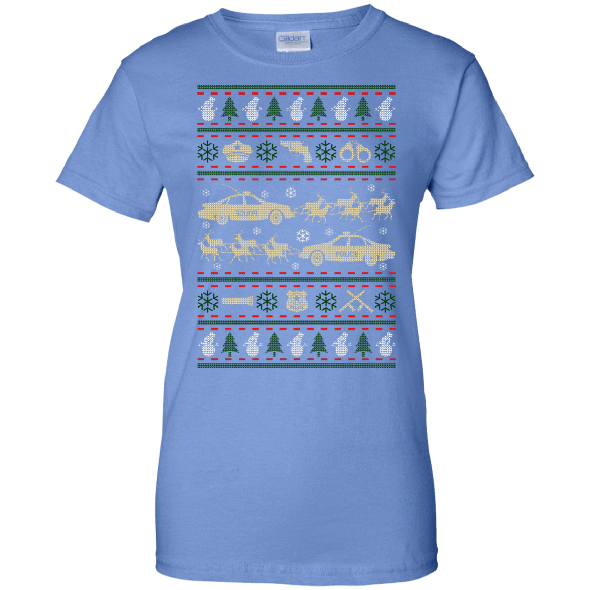 Police Christmas Ugly Sweater-T-Shirt & Hoodie-Women's T-Shirt-Iris