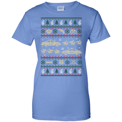 Police Christmas Ugly Sweater-T-Shirt & Hoodie-Women's T-Shirt-Iris
