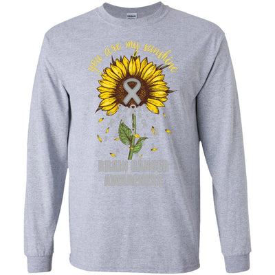You Are My Sunshine Brain Cancer Awareness-T-Shirt & Hoodie-Long Sleeve T-Shirt-Sport Grey