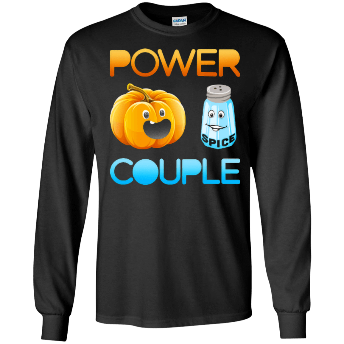 Pumpkin Spice Power Couple Halloween-T-Shirt & Hoodie-Long Sleeve T-Shirt-Black