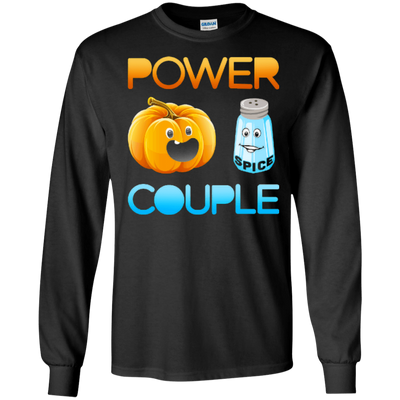 Pumpkin Spice Power Couple Halloween-T-Shirt & Hoodie-Long Sleeve T-Shirt-Black