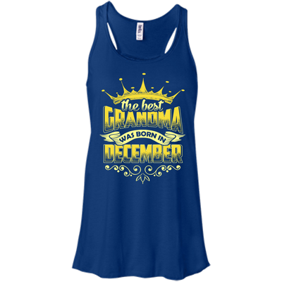The Best Grandma Was Born In December-T-Shirt & Hoodie-Women's Flowy Racerback Tank-True Royal