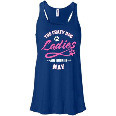 The Crazy Dog Ladies Are Born In May-T-Shirt & Hoodie-Women's Flowy Racerback Tank-True Royal