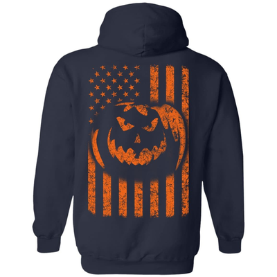 Halloween American Flag-T-Shirt & Hoodie-Pullover Hoodie-Navy