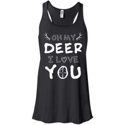 Oh My Deer I Love You-T-Shirt & Hoodie-Women's Flowy Racerback Tank-Black