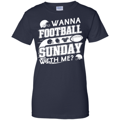 WANNA FOOTBALL SUNDAY WITH ME-T-Shirt & Hoodie-Women's T-Shirt-Navy