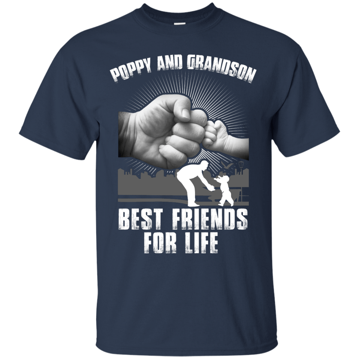 Poppy And Grandson Best Friends For Life-T-Shirt & Hoodie-Classic T-Shirt-Navy