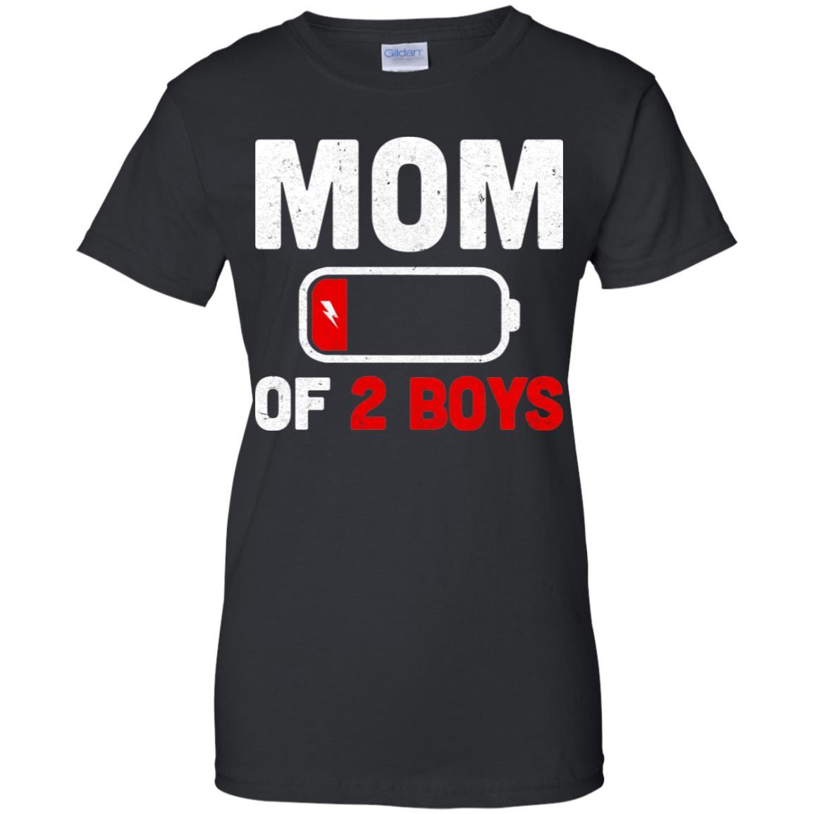 Funny Mom Of 2 Boys Mothers Day Gifts-T-Shirt & Hoodie-Women's T-Shirt-Black