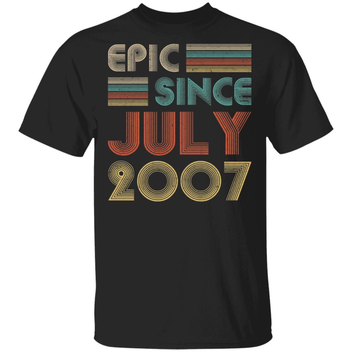 Epic Since July 2007 Vintage 14th Birthday Gifts-T-Shirt & Hoodie-Classic T-Shirt-Black