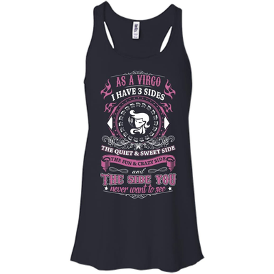 As A Virgo I Have 3 Sides-T-Shirt & Hoodie-Women's Flowy Racerback Tank-Midnight